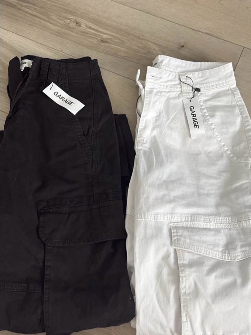 GARAGE Black & White Cargo Pants Set